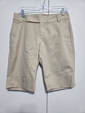 Banana Republic Stretch Bermuda Shorts Tan Khaki Size 8‎ Cotton Blend